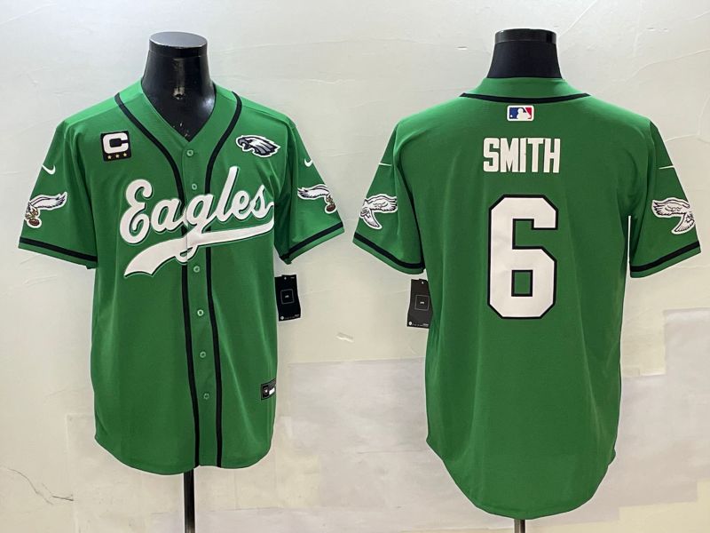 Men Philadelphia Eagles #6 Smith Green three generations Jointly Name 2025 Nike Limited NFL Jersey style 21->arizona diamondback->MLB Jersey